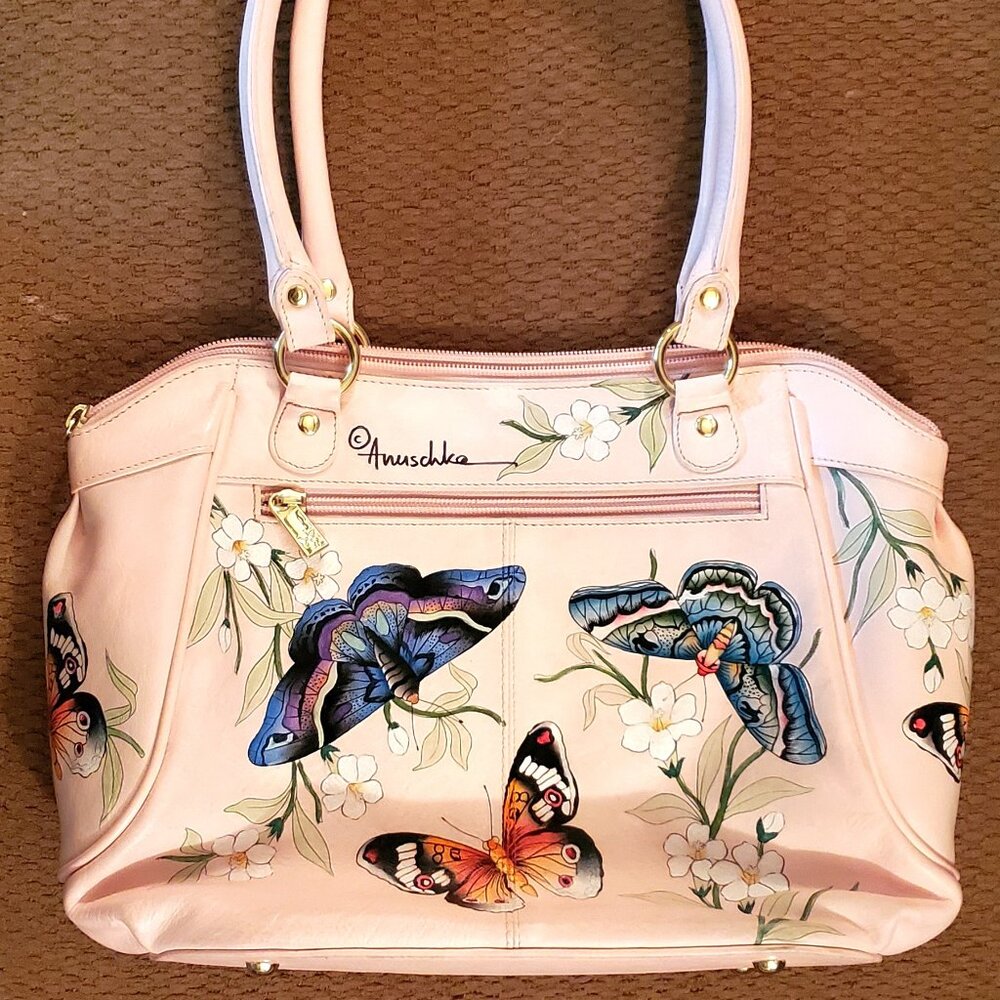 Authentic ANUSCHKA Handbag, Hand Painted From India-MSRP$265.00 (NEW)